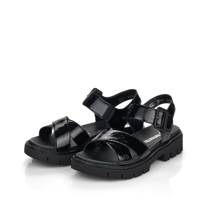 Remonte Artikelnummer D7950-01 remonte Damen Riemchensandalen glanzschwarz Kostenloser Versand international