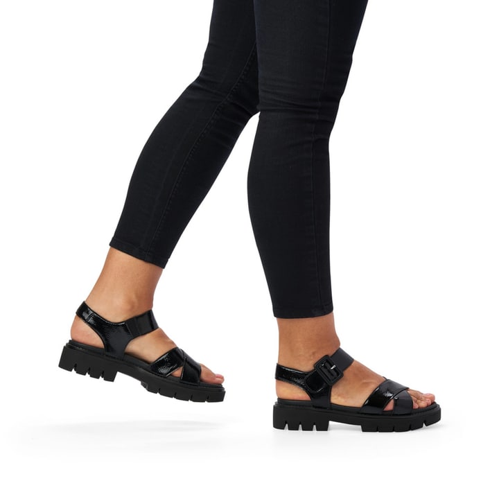 Remonte Artikelnummer D7950-01 remonte Damen Riemchensandalen glanzschwarz Kostenloser Versand international