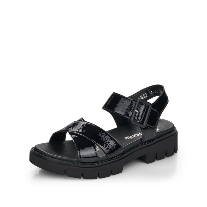 Remonte Artikelnummer D7950-01 remonte Damen Riemchensandalen glanzschwarz Kostenloser Versand international