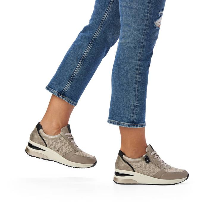 Remonte Artikelnummer D2400-60 remonte Damen Sneaker hellbeige-metallic Kauf eins, bekomm eins gratis