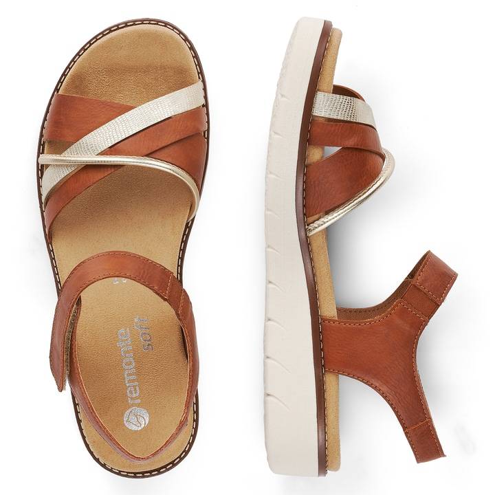 Remonte Artikelnummer D2058-24 remonte Damen Riemchensandalen karamellbraun Exklusivangebot