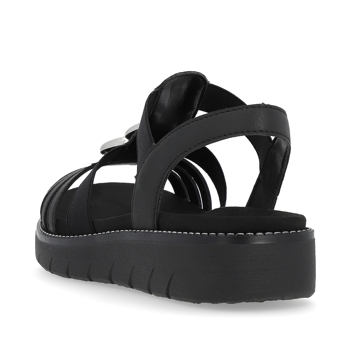 Remonte Artikelnummer D2073-02 remonte Damen Riemchensandalen nachtschwarz-silber Preisnachlass