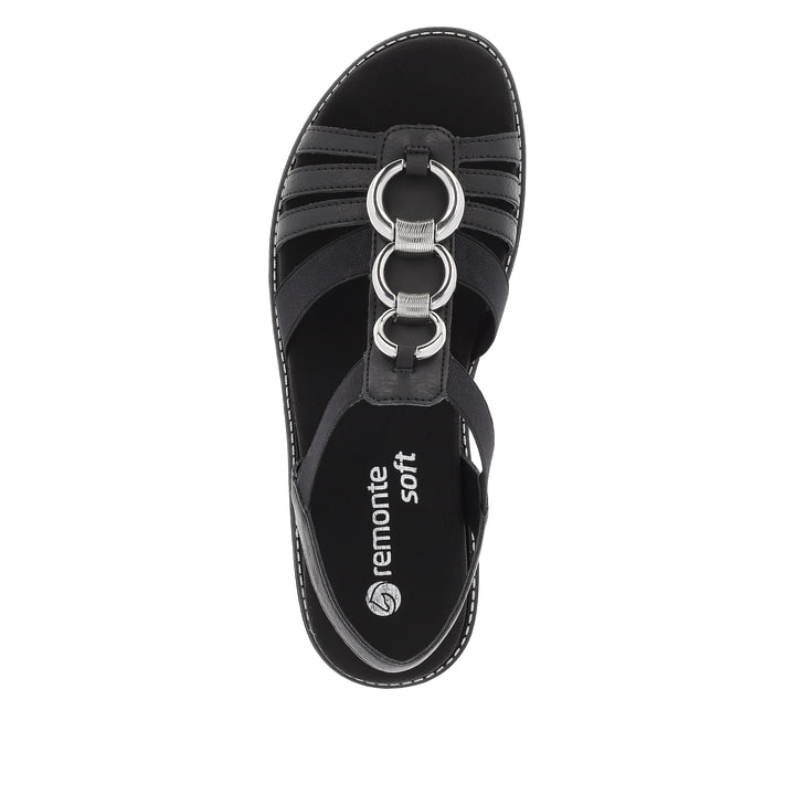 Remonte Artikelnummer D2073-02 remonte Damen Riemchensandalen nachtschwarz-silber Preisnachlass