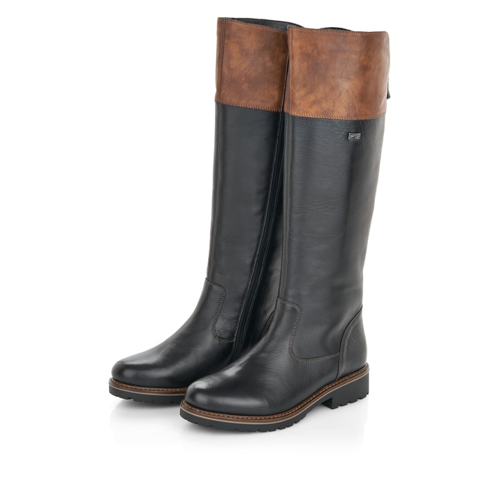 Remonte Artikelnummer R6581-02 remonte Damen Hochschaftstiefel nachtschwarz-nussbraun Schlussverkauf