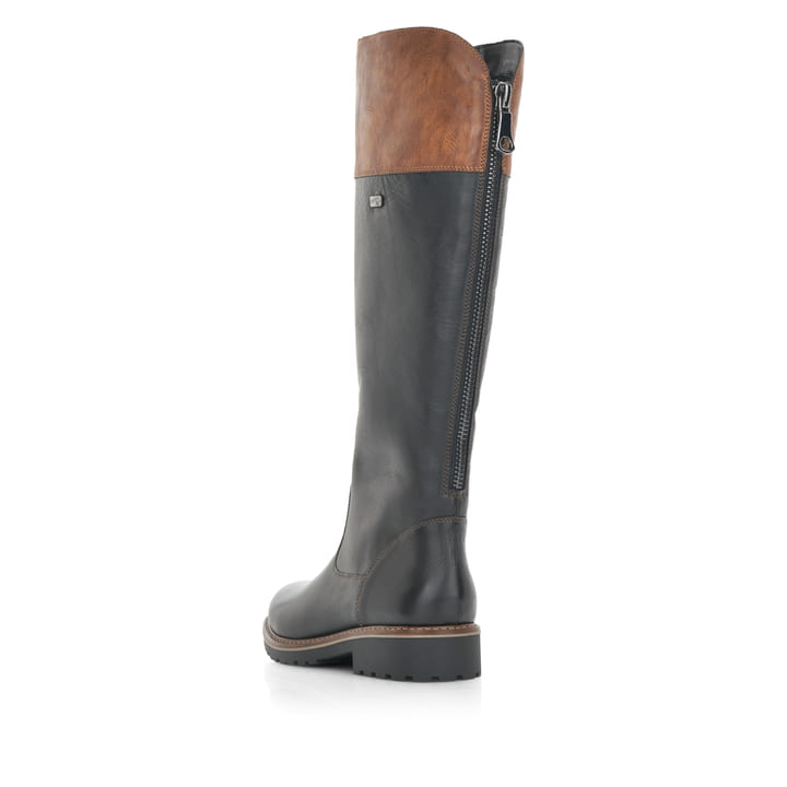 Remonte Artikelnummer R6581-02 remonte Damen Hochschaftstiefel nachtschwarz-nussbraun Schlussverkauf