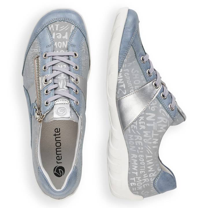 Remonte Artikelnummer R3403-14 remonte Damen Schnürschuhe himmelblau-metallic Räumungsverkauf