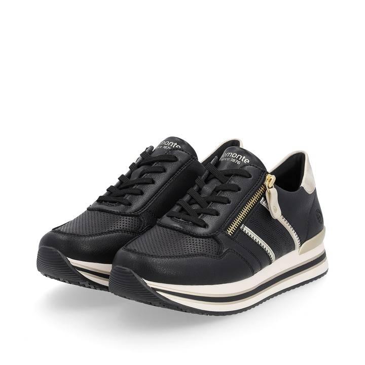 Remonte Artikelnummer D1318-01 remonte Damen Sneaker mattschwarz-gold Bis zu 65% Rabatt