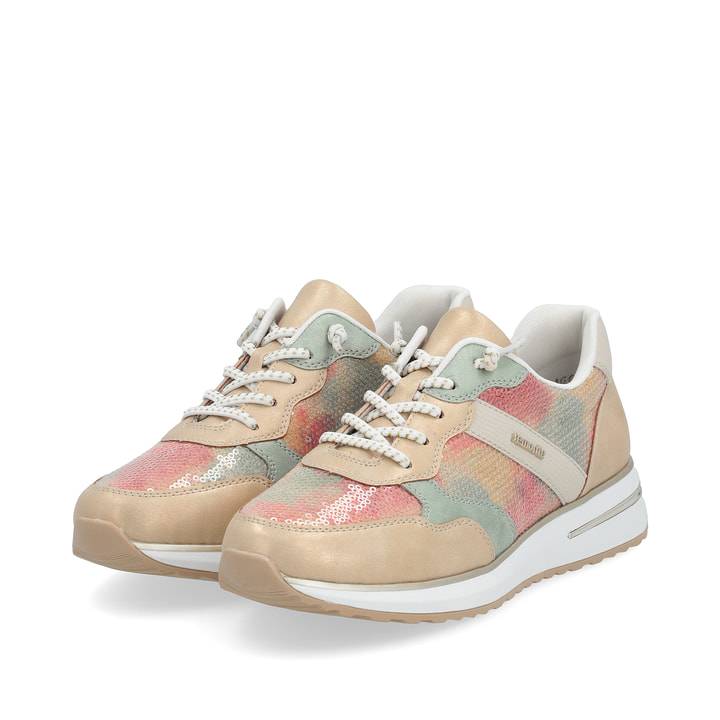 Remonte Artikelnummer D1G01-90 remonte Damen Sneaker regenbogenfarbig-sandbeige Sonderangebot der Fabrik