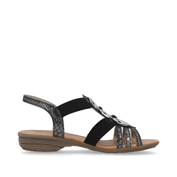 Remonte Artikelnummer R3605-02 remonte Damen Riemchensandalen nachtschwarz-silber Weihnachtsangebot