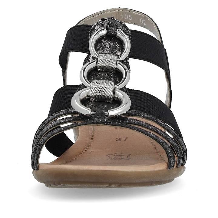 Remonte Artikelnummer R3605-02 remonte Damen Riemchensandalen nachtschwarz-silber Weihnachtsangebot