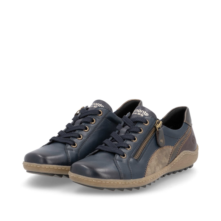 Remonte Artikelnummer R1439-14 remonte Damen Schnürschuhe dunkelblau-braun Schlussverkauf