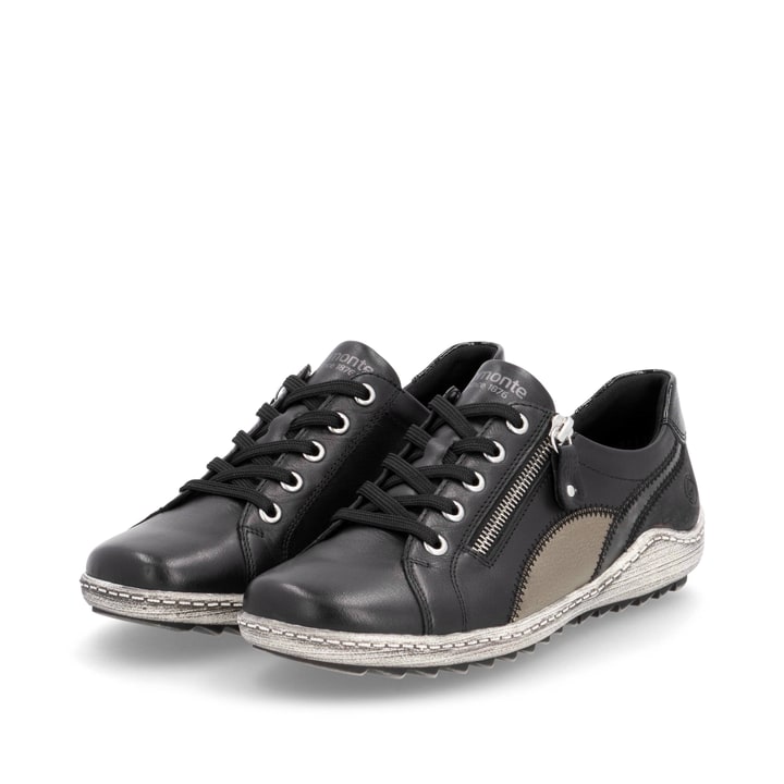 Remonte Artikelnummer R1439-03 remonte Damen Schnürschuhe tiefschwarz-gold Blitzverkäufe