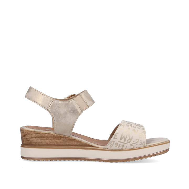Remonte Artikelnummer D6455-60 remonte Damen Keilsandaletten beige-metallic Limitierter Zeitrabatt