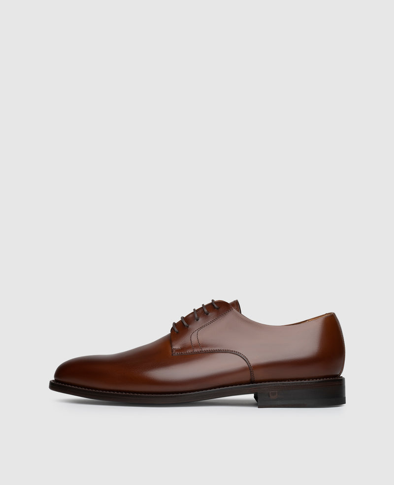 Shoepassion Rahmengenähter Plain Derby Herrenschuh aus Leder Henry Stevens Shoepassion im Angebot
