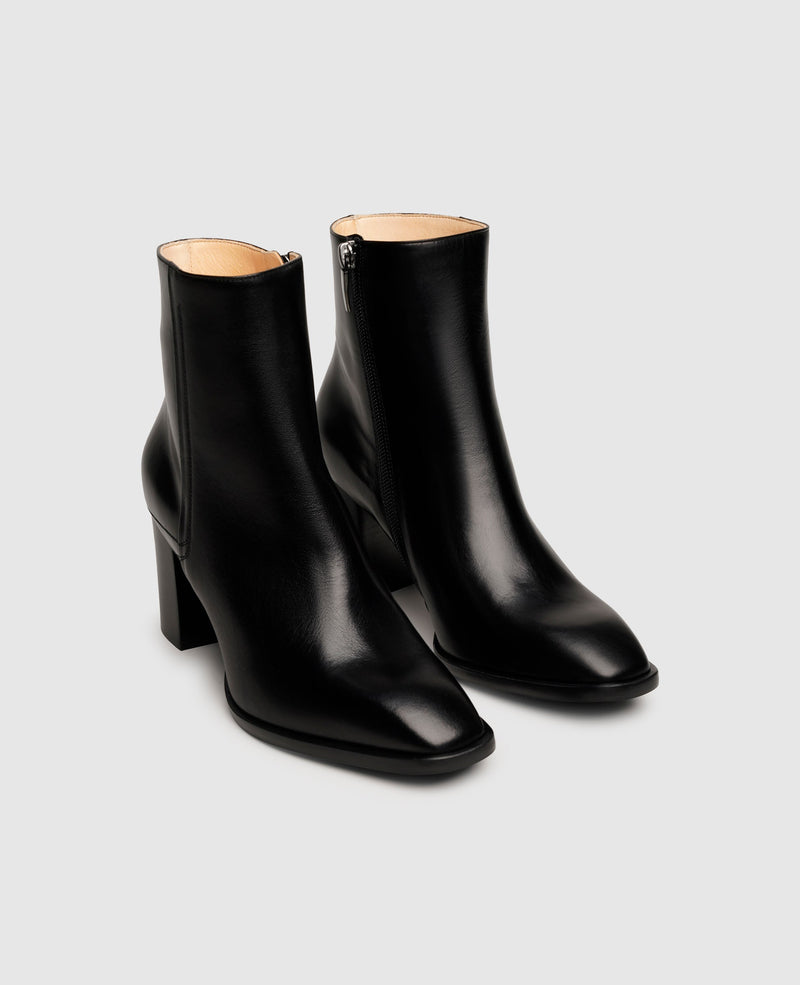 Shoepassion Glattleder-Stiefelette mit 7 cm hohem Blockabsatz Henry Stevens Shoepassion Bis zu 50% Rabatt
