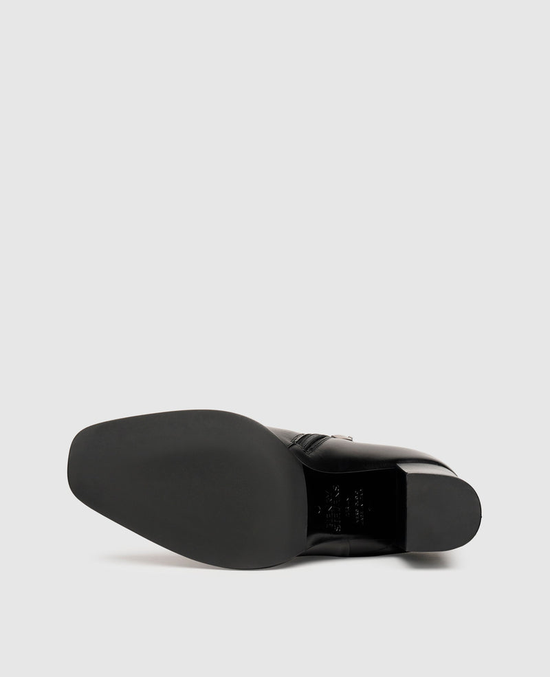 Shoepassion Glattleder-Stiefelette mit 7 cm hohem Blockabsatz Henry Stevens Shoepassion Bis zu 50% Rabatt