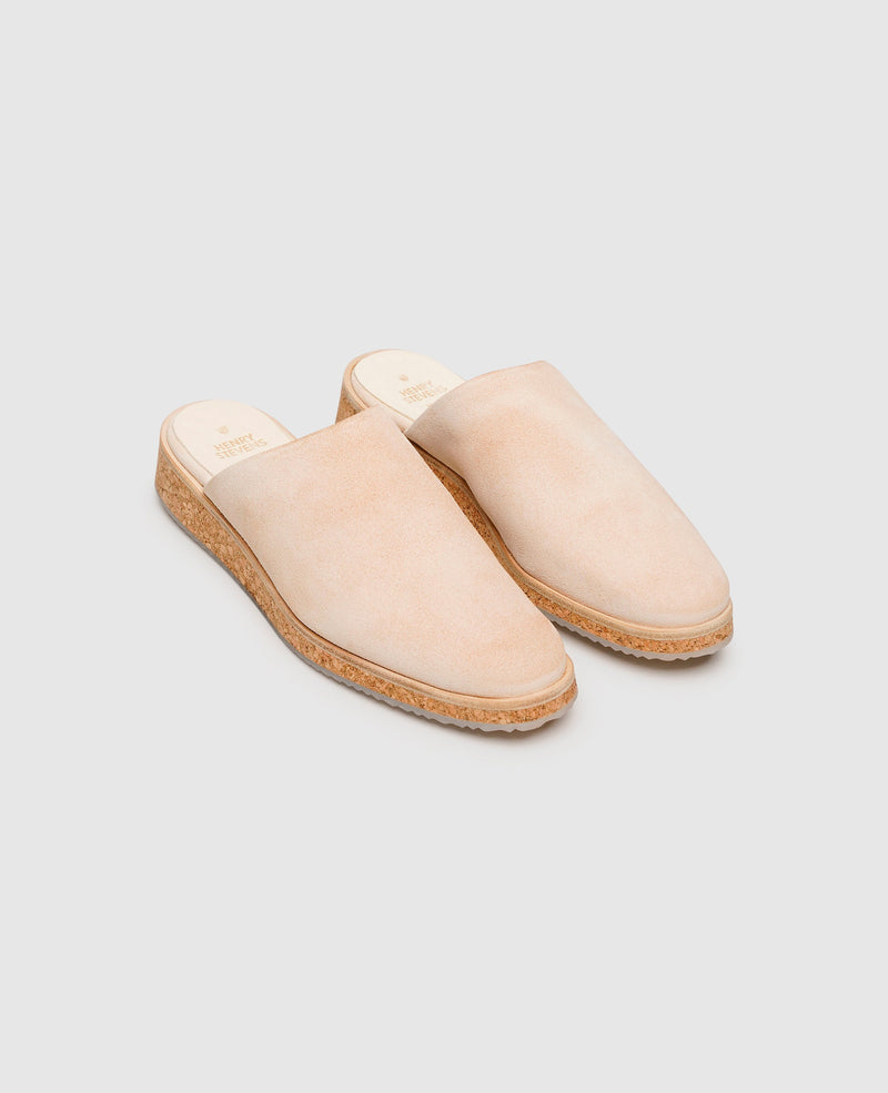 Shoepassion Leichte Damen-Mules mit Velours & Korksohle Henry Stevens Shoepassion Bis zu 65% Rabatt