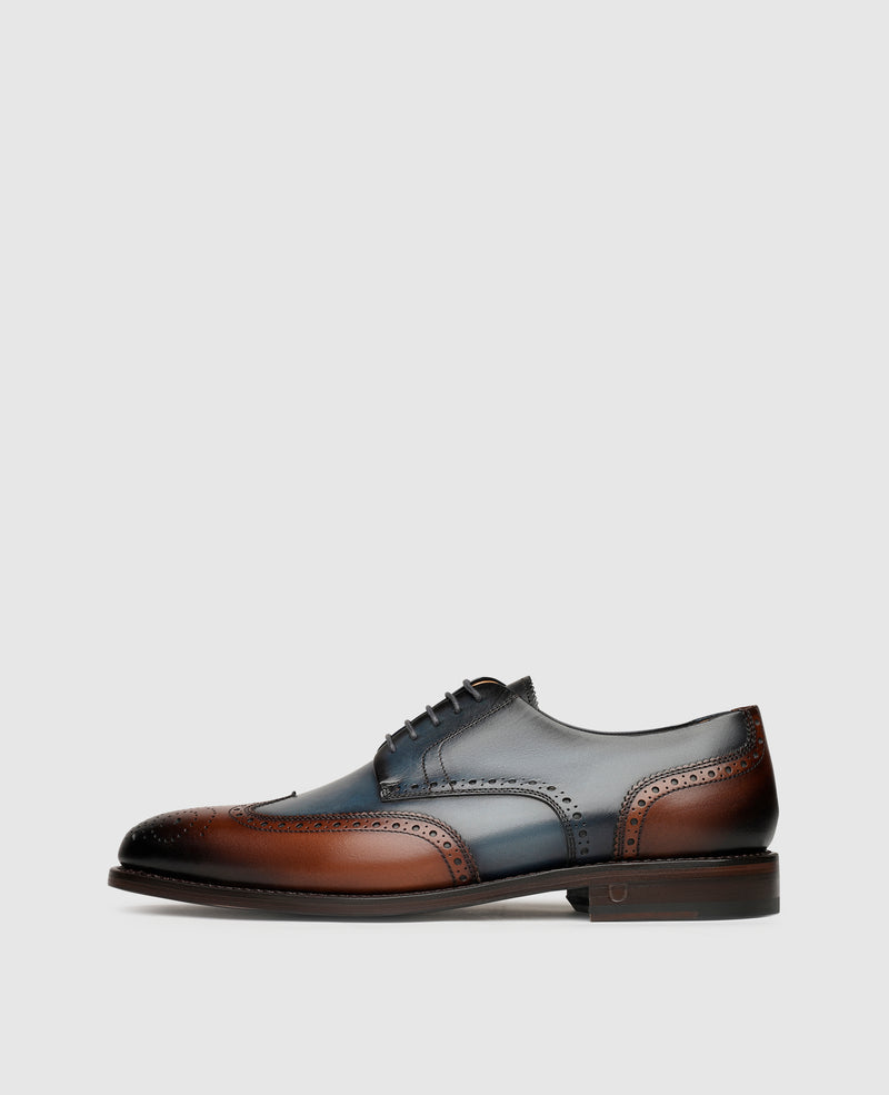 Shoepassion Zweifarbiger Full-Brogue Derby Herrenschuh Henry Stevens Shoepassion zollfrei