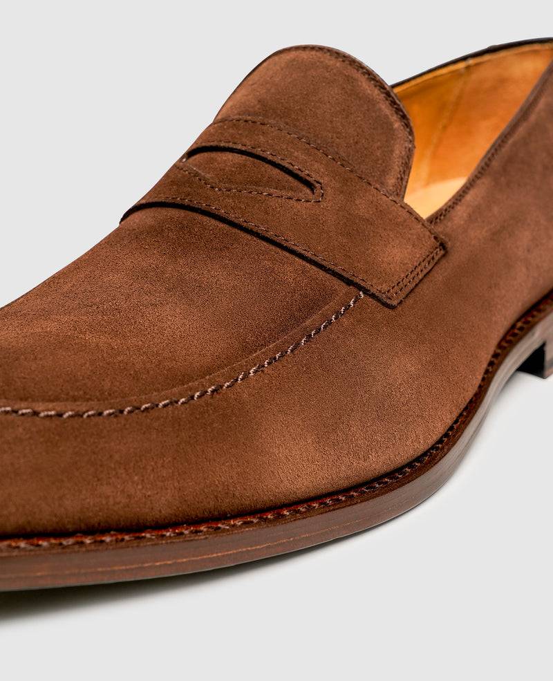 Shoepassion Luftiger Penny Loafer für Herren aus Velours Henry Stevens Shoepassion Sonderangebote