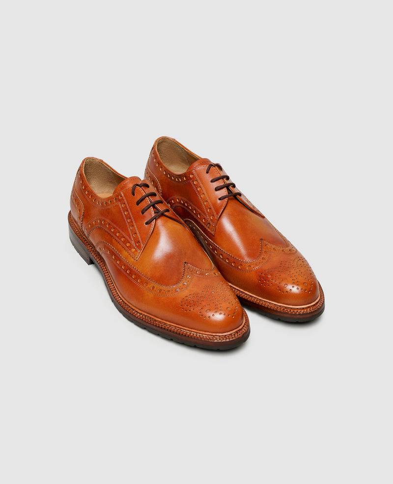 Shoepassion Zwiegenähte Full-Brogue Derby Herrenschuhe mit Toscana Calf Shoepassion Super Sparpreis