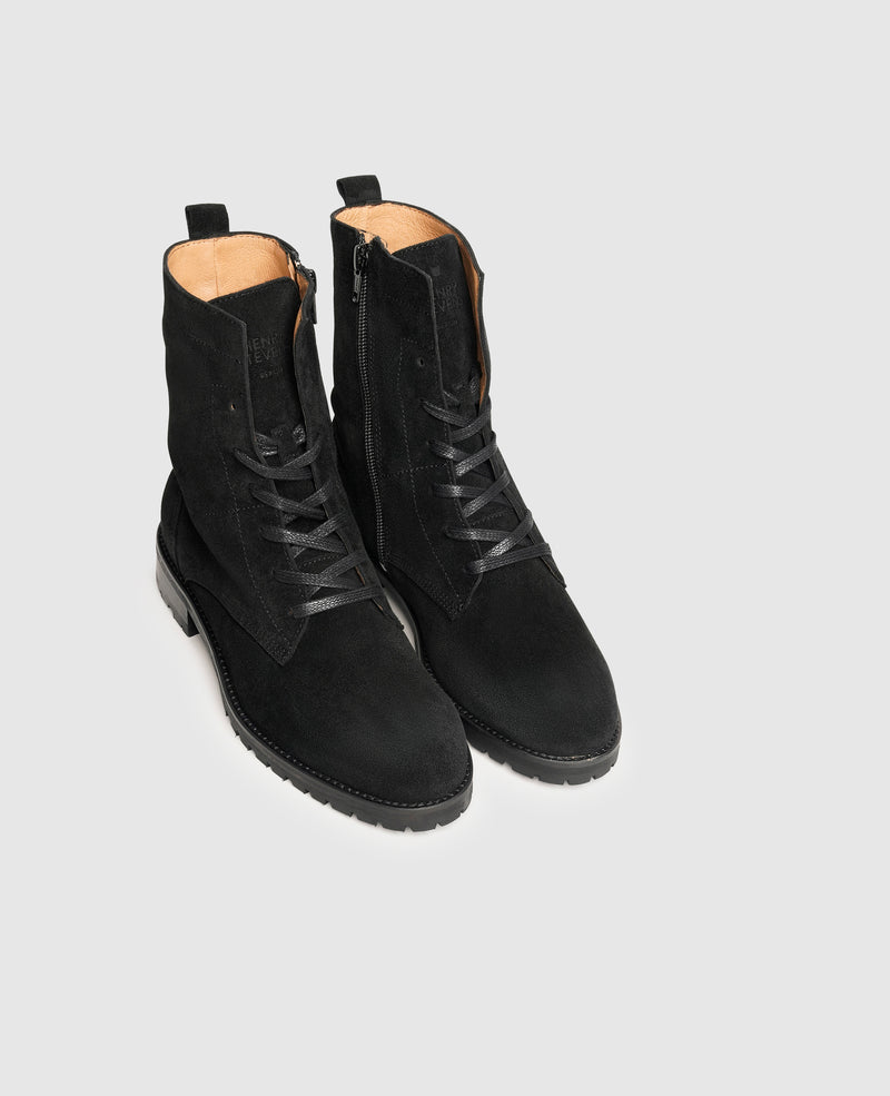 Shoepassion Schnürstiefel aus Velours für Damen Henry Stevens Shoepassion Fabrikverkauf