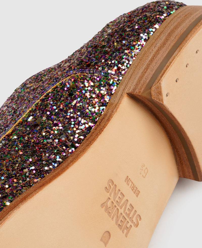 Shoepassion Rahmengenähter Derby Glitzer-Damenschuh Henry Stevens Shoepassion Super Rabatt