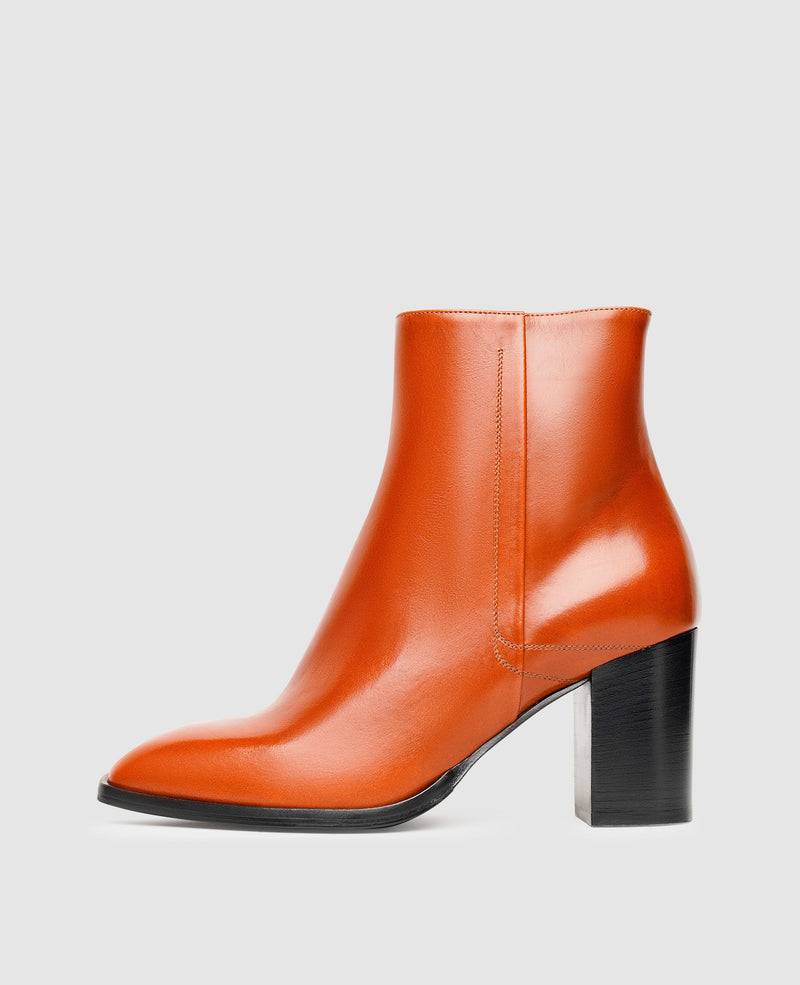Shoepassion Glattleder-Stiefelette mit 7 cm hohem Blockabsatz Henry Stevens Shoepassion zollfrei