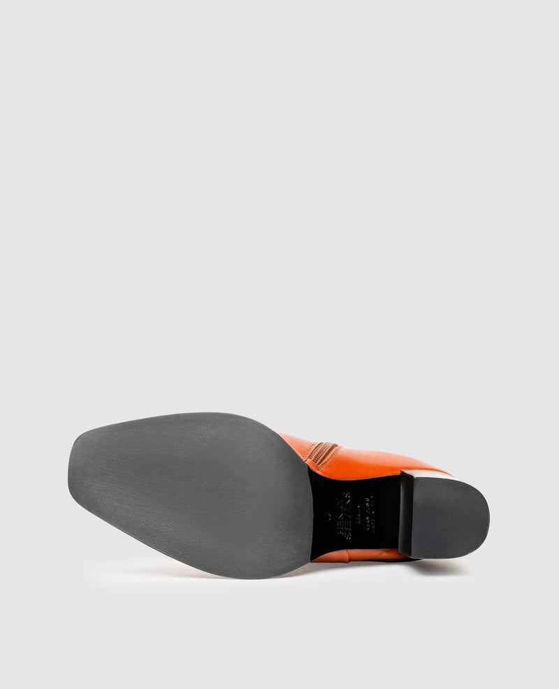 Shoepassion Glattleder-Stiefelette mit 7 cm hohem Blockabsatz Henry Stevens Shoepassion zollfrei