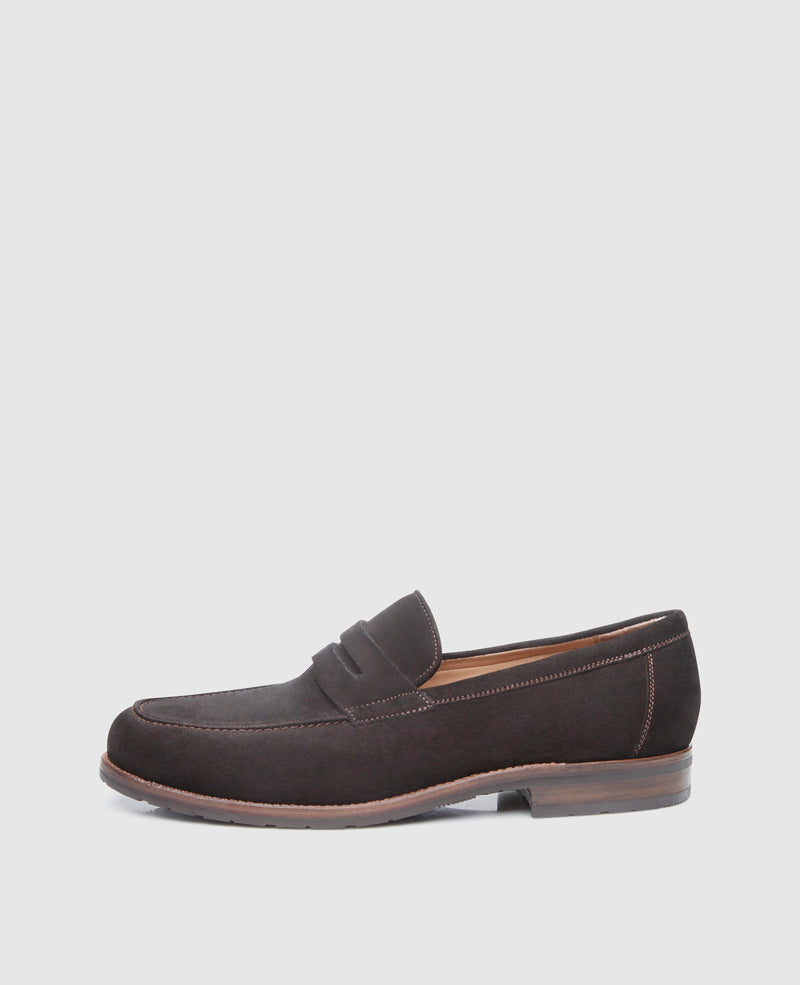 Shoepassion Handgefertigter Penny Loafer für Herren aus Velours Shoepassion