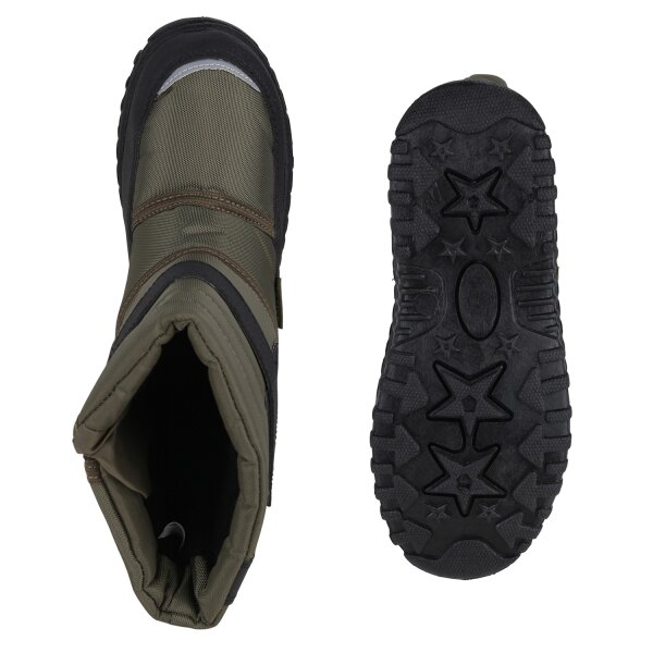 ﻿Stiefelparadies Kinder Winter Boots in Olivgrün Schwarz Top Angebot