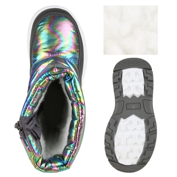 Stiefelparadies Kinder Winter Boots in Grau Holo Große Rabatte