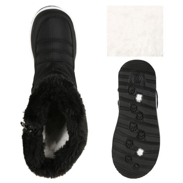 Stiefelparadies Kinder Winter Boots in Schwarz Muster Saisonale Angebote
