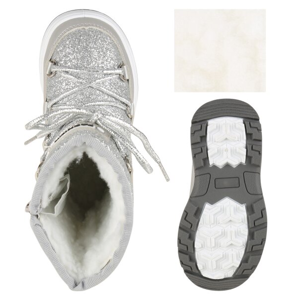 Stiefelparadies Kinder Winter Boots in Silber Räumungsverkauf
