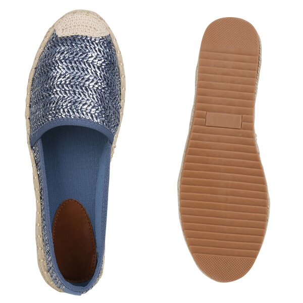 Stiefelparadies Damen Espadrilles in Rose Gold Nude Altrosa Kostenlose Rückgabe