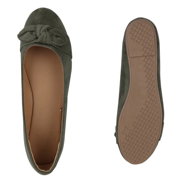 Stiefelparadies Damen Übergrößen Klassische Ballerinas in Hellblau Outlet