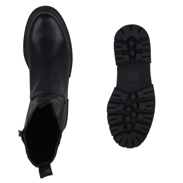 Stiefelparadies Damen Übergrößen Klassische Stiefeletten in Schwarz Angebote