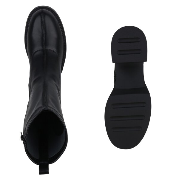 Stiefelparadies Damen Übergrößen Klassische Stiefeletten in Schwarz im Angebot