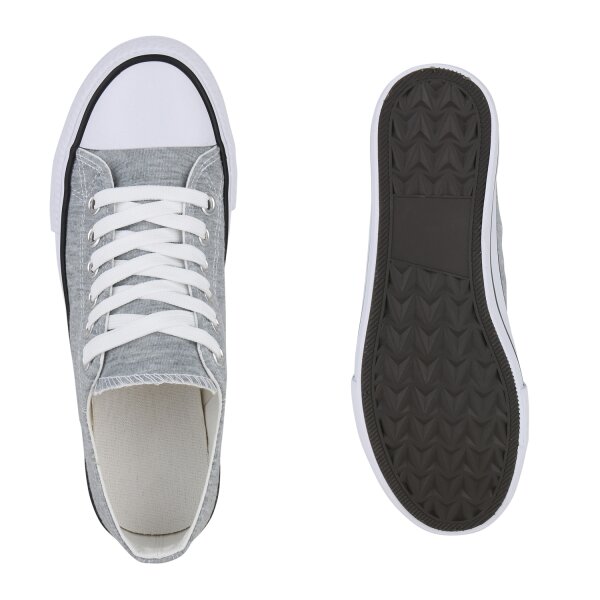 Stiefelparadies Herren Sneaker Low in Hellgrau Saisonschlussverkauf
