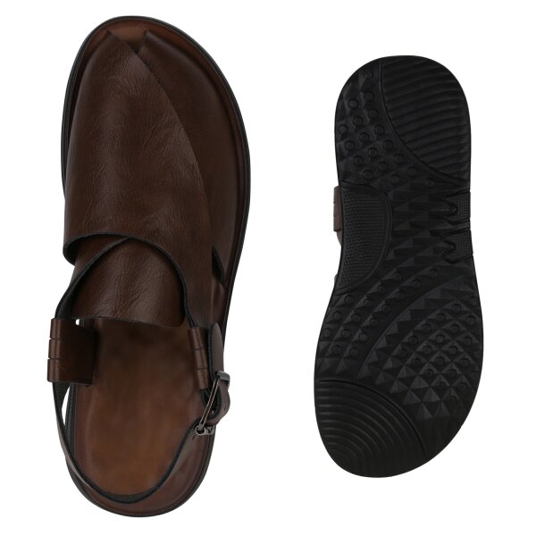 Stiefelparadies Herren Komfort Sandalen in Braun Top Angebot