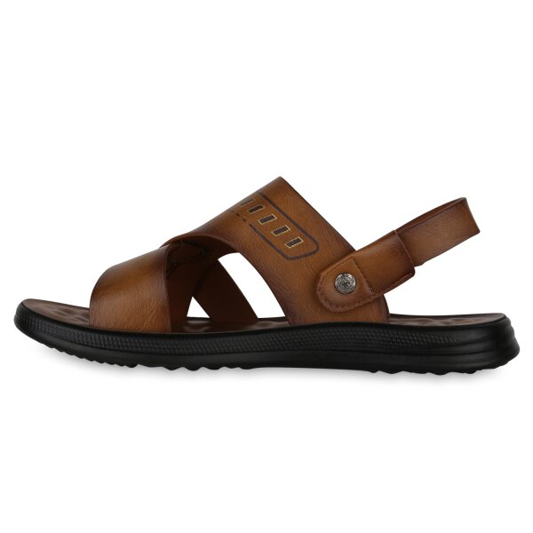 Stiefelparadies Herren Komfort Sandalen in Hellbraun Neueste Mode
