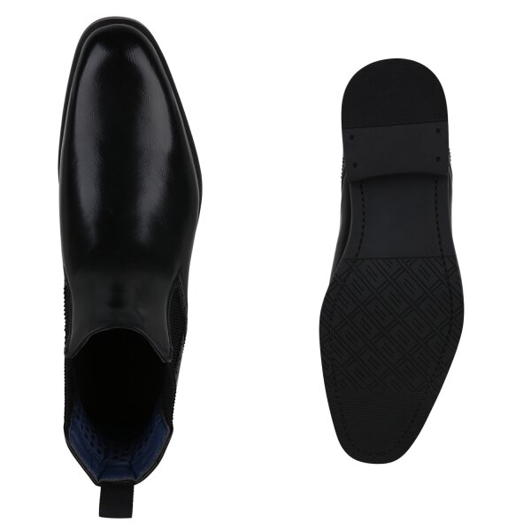 Stiefelparadies Herren Chelsea Boots in Schwarz Neueste Stile