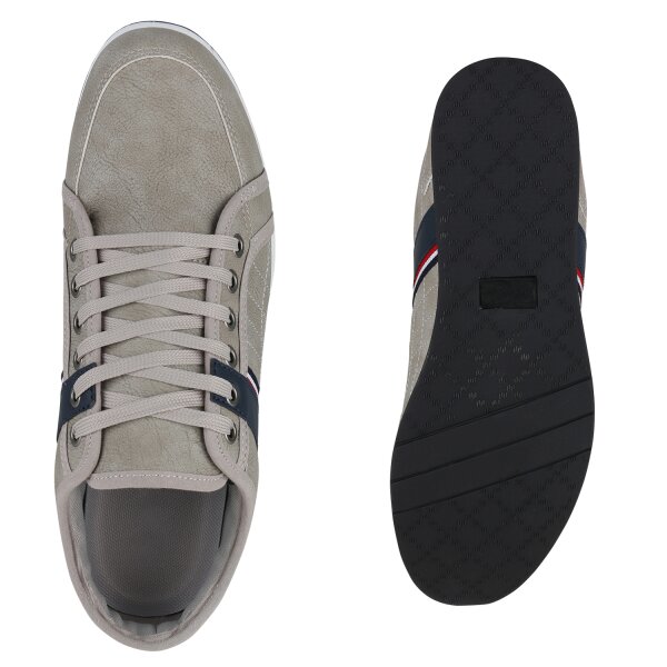Stiefelparadies Herren Sneaker Low in Grau Sonderangebot der Fabrik