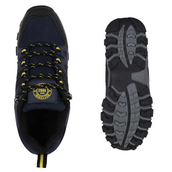 Stiefelparadies Herren Outdoor Schuhe in Dunkelblau Gelb 50% Rabatt für begrenzte Zeit