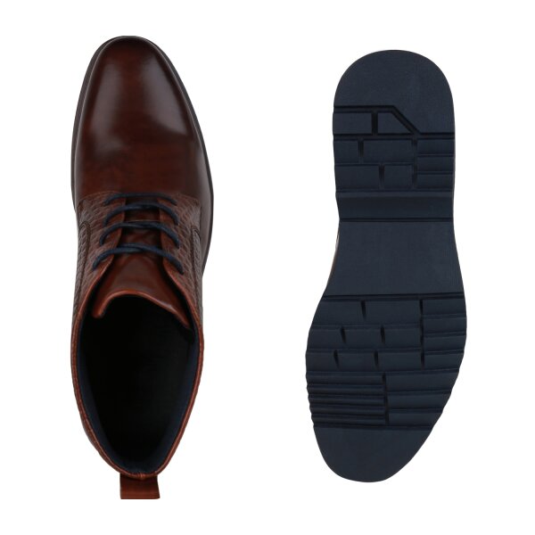 Stiefelparadies Herren Klassische Halbschuhe in Braun Muster Schlussverkauf