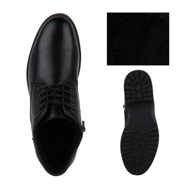 Stiefelparadies Herren Klassische Halbschuhe in Schwarz Günstiger Verkauf