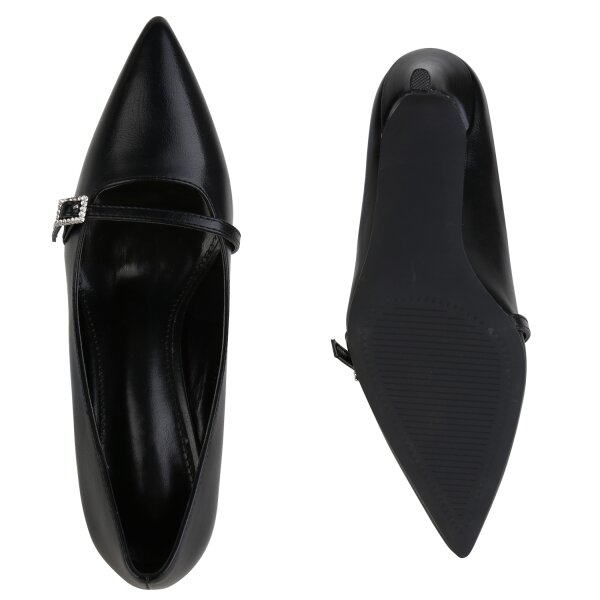 Stiefelparadies Damen Spitze Pumps in Schwarz Jubiläumsangebot