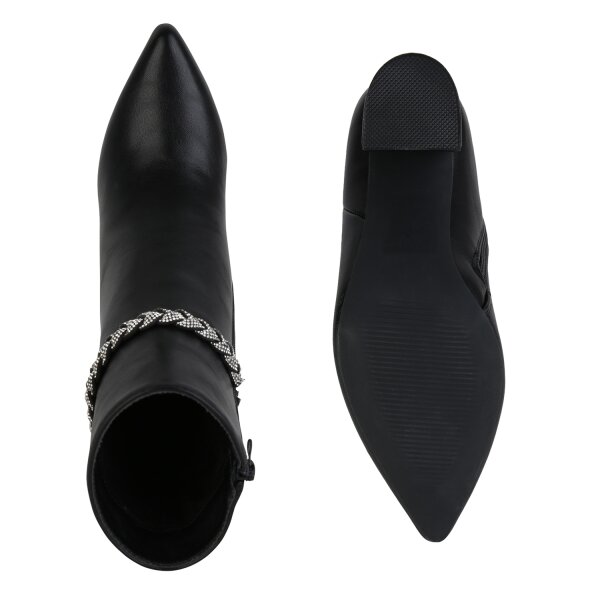 Stiefelparadies Damen Klassische Stiefeletten in Schwarz Räumungsverkauf