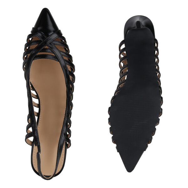 Stiefelparadies Damen Slingpumps in Schwarz Sonderangebote