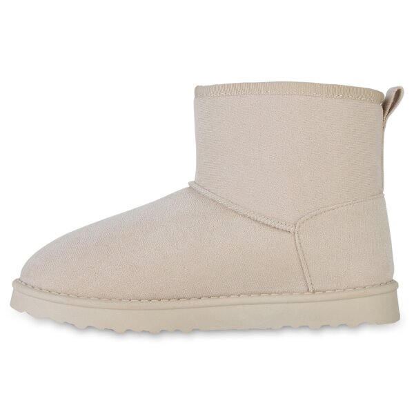Stiefelparadies Damen Winter Boots in Beige Wochenangebot