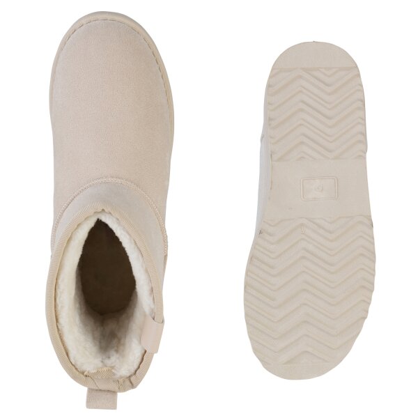 Stiefelparadies Damen Winter Boots in Beige Wochenangebot
